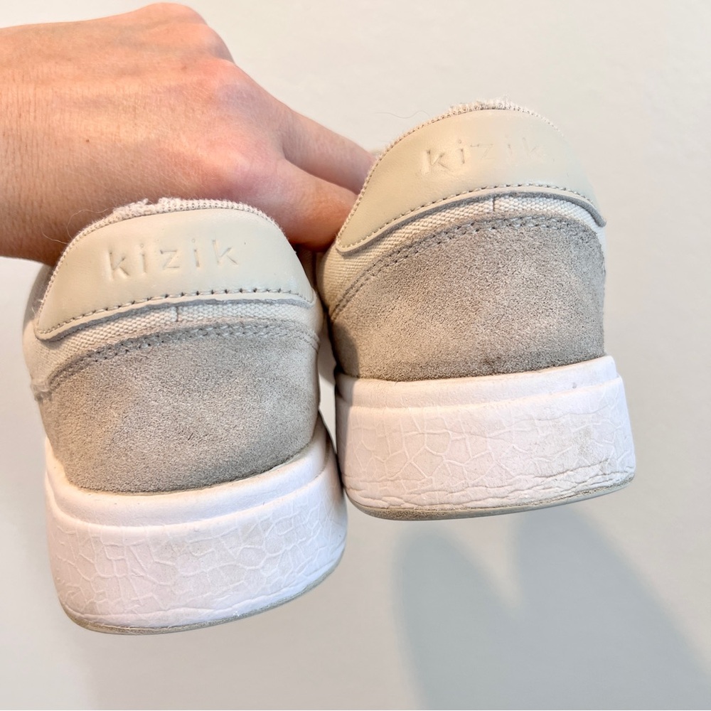 Kizik Prague Men’s 5.5 / Women’s 7 Hands-Free Slip-On Bone Canvas Sneakers - Picture 11 of 12
